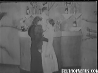 วินเทจ 1930s ผู้ใหญ่ วีดีโอ - ผู้หญิงสองผู้ชายหนึ่ง เซ็กส์สามคน